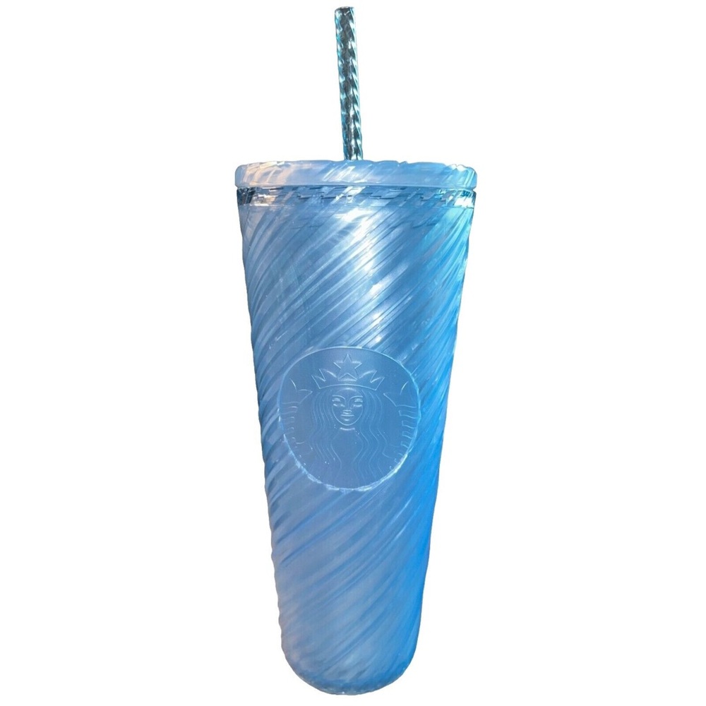 🔥 2024 Starbucks Summer Blue Swirl Venti Tumbler 24oz – NEW!